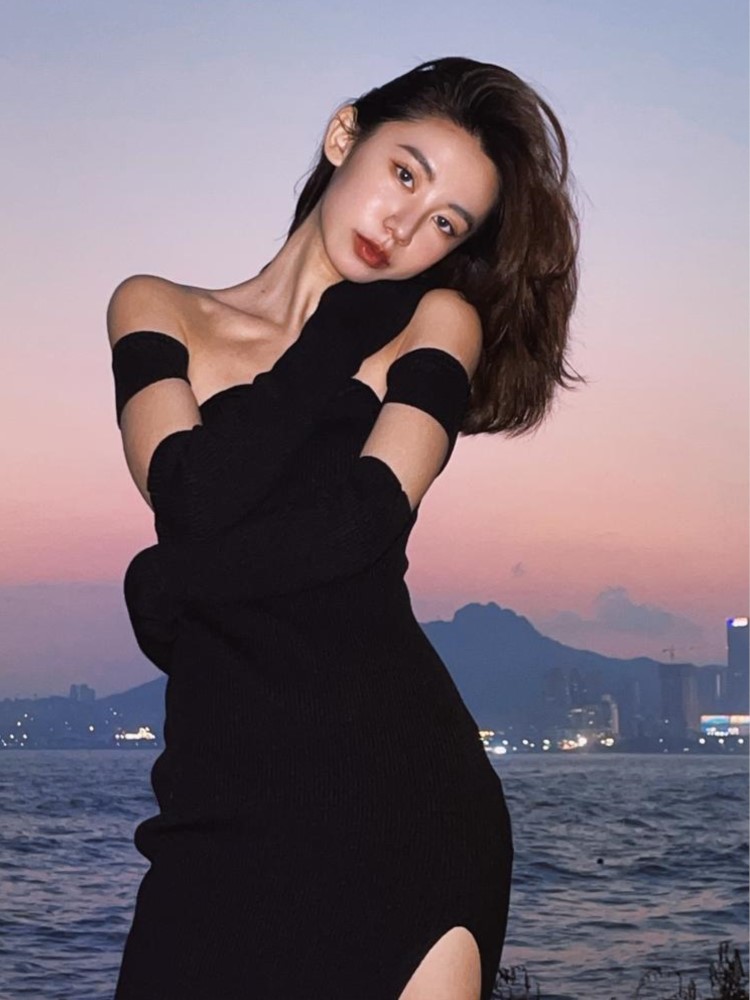 Autumn Sexy Black Knitted Dresses for Women High Split Off Shoulder Female Club Party Dress Y2K Bodycon Harajuku Vestidos New