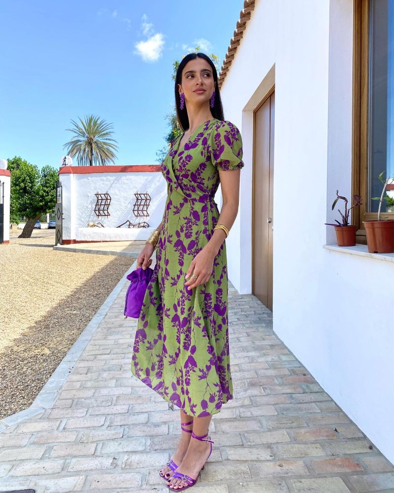 Summer Women Contrasting Print Dress Elegant Slim V Neck Short Sleeve Maxi Dresses 2024 New Fashion Female Party Street Vestidos