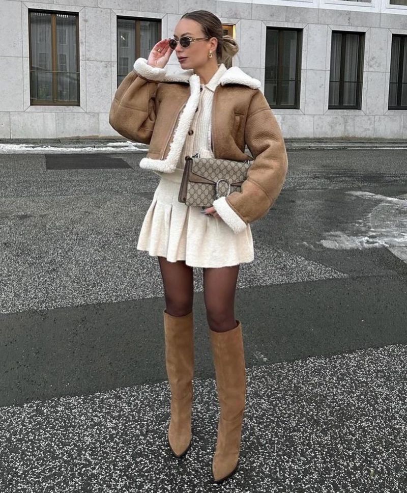 2024 Autumn Vintage Woman's Faux Shearling Cropped Jacket Coat Female Winter Thick Warm Lapel Fleece Jacket Long Sleeve Outwears