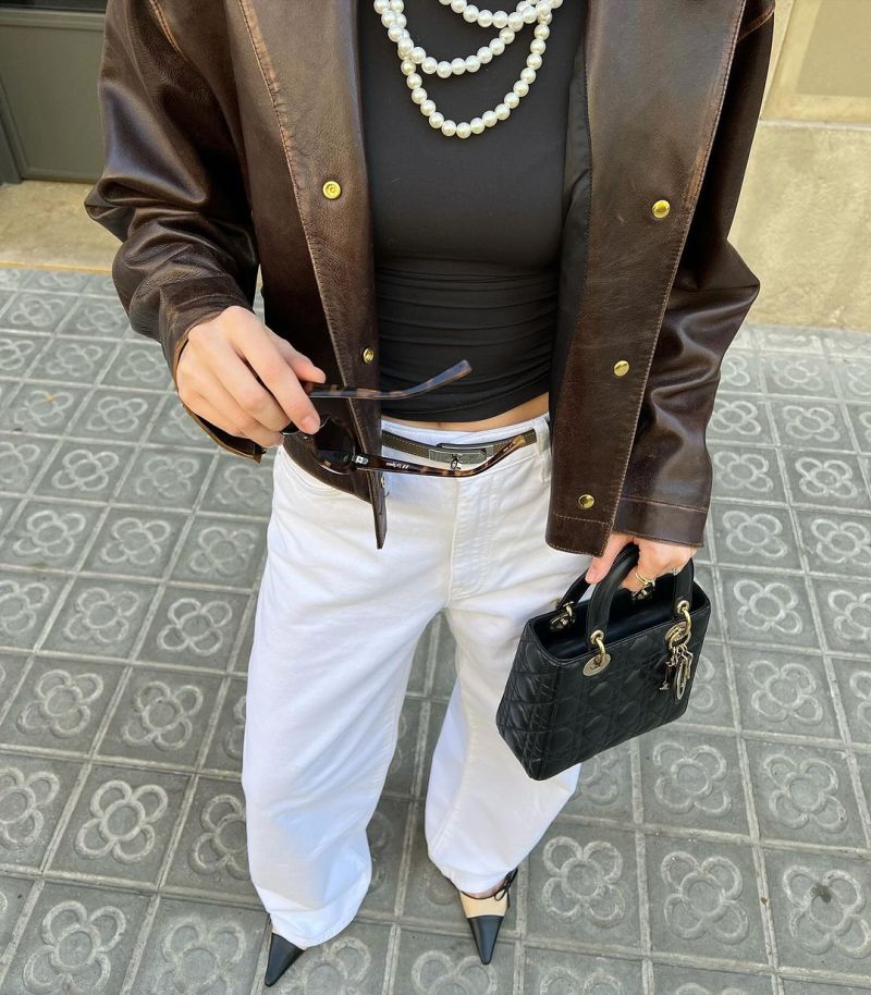 Women Pu Leather Brown Fashion Lapel Single Breasted Jacket Female Black Loose Casual Crop Tops 2024 Autumn Street Lady Coat