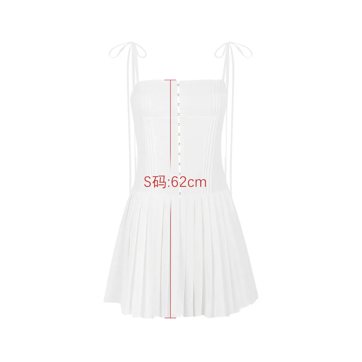 Suninheart Summer White A Line Dress Elegant Spaghetti Strap Bodycon Party Dresses Casual Ruched Holiday Dress Women 2023