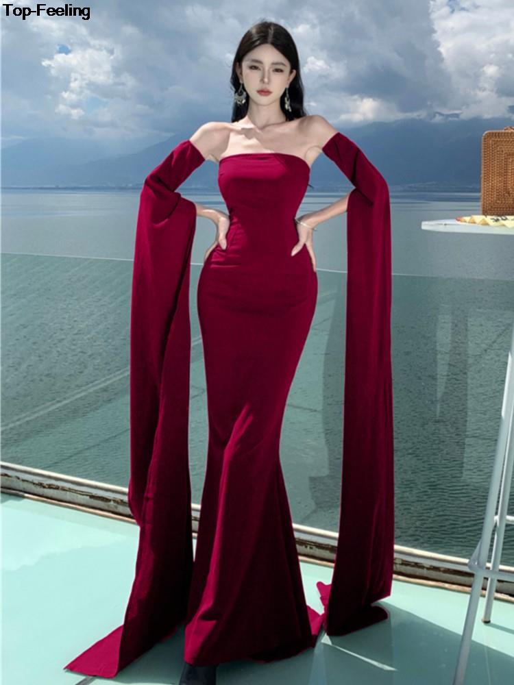 Elegant Bodycon Designer Evening Party Dresses Sexy Hollow Out Backless Wedding Robe Women Summer Solid Formal Occasion Dress