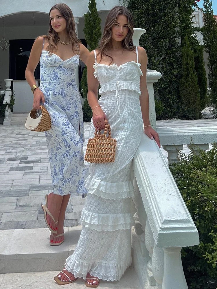 Suninheart High Quality Summer Wedding Guest Dress Women 2023 White Occasionwear Maxi French Style Evening Birthday Party Dress